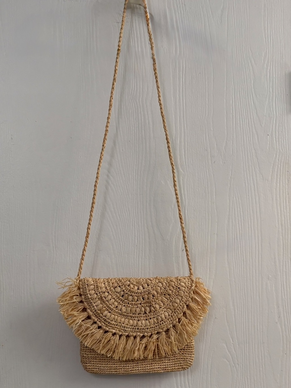 Mar Y Sol Natural Fringe Crossbody
Shoulder Bag Boho Woven Straw